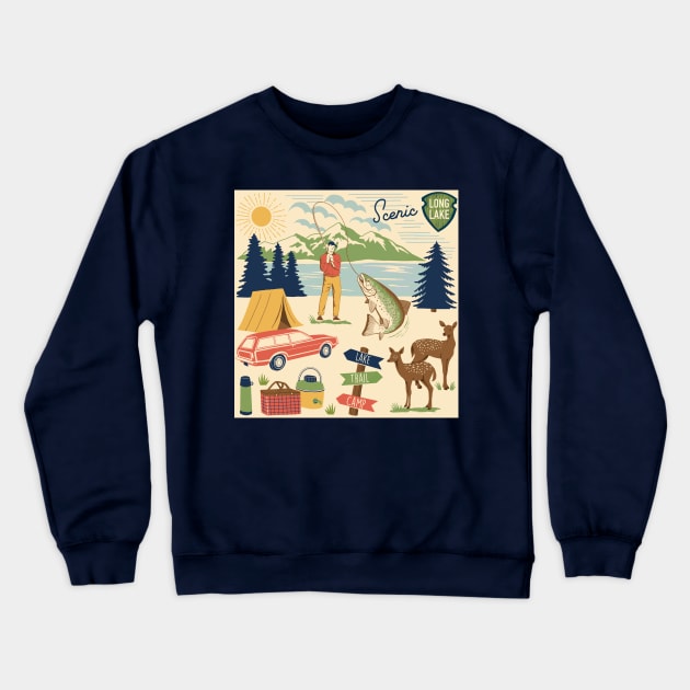 Scenic Long Lake Crewneck Sweatshirt by Ruby Ritz